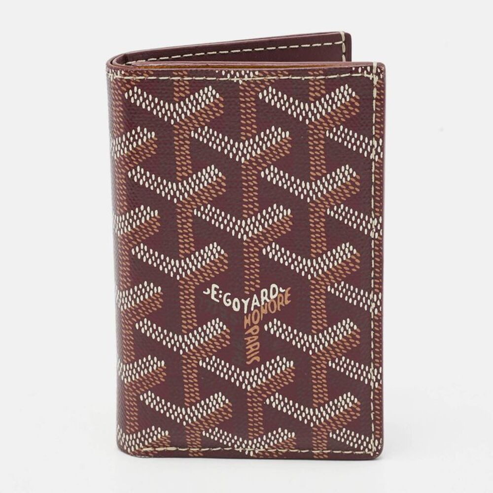 Goyard Saint Pierre Burgundy Goyardine Coated Canvas Card Holder